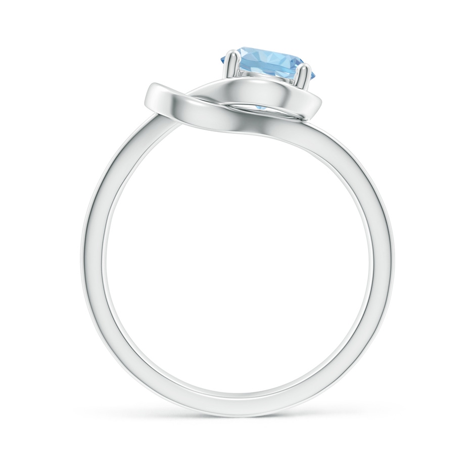 6mm AAA Solitaire Aquamarine Infinity Knot Ring in White Gold side 199