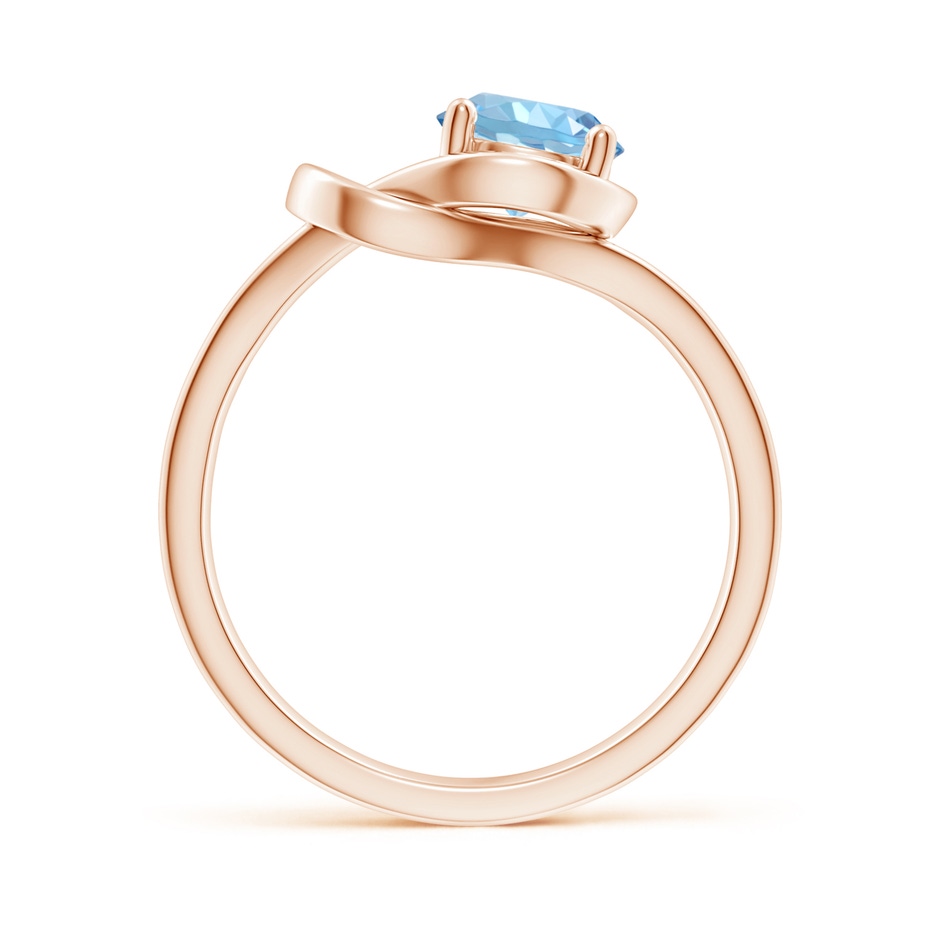 6mm AAAA Solitaire Aquamarine Infinity Knot Ring in Rose Gold side 199