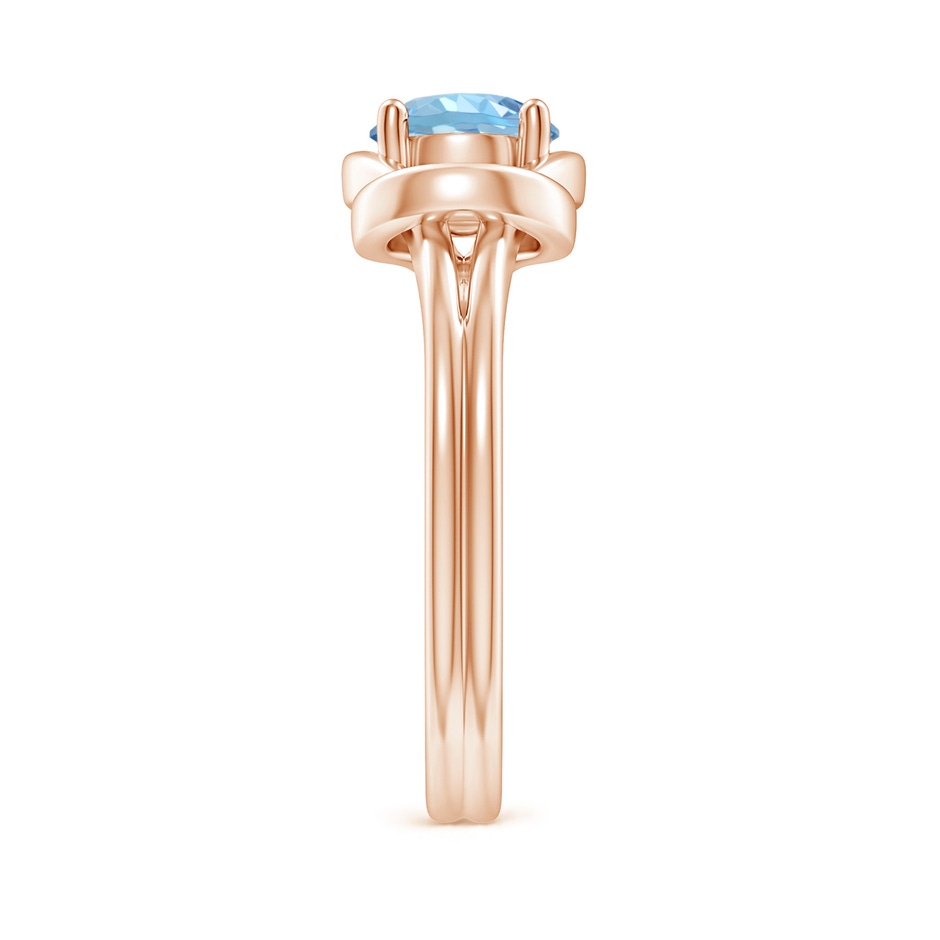 6mm AAAA Solitaire Aquamarine Infinity Knot Ring in Rose Gold side 299