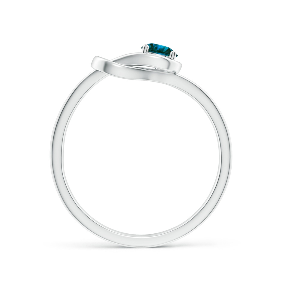 4mm AA Solitaire Enhanced Blue Diamond Infinity Knot Ring in P950 Platinum side 199