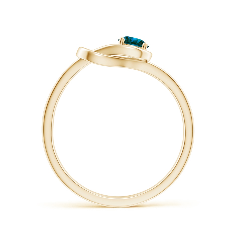 4mm AA Solitaire Enhanced Blue Diamond Infinity Knot Ring in Yellow Gold side 199