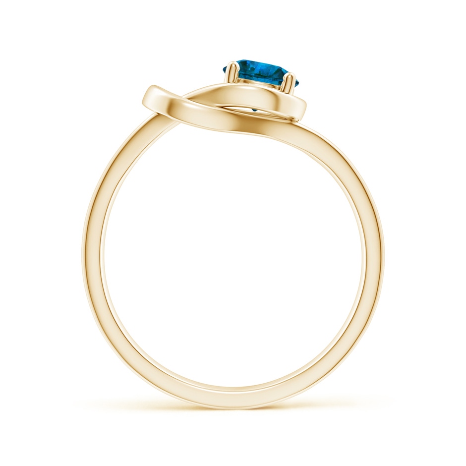 5mm AAA Solitaire Enhanced Blue Diamond Infinity Knot Ring in Yellow Gold side 199