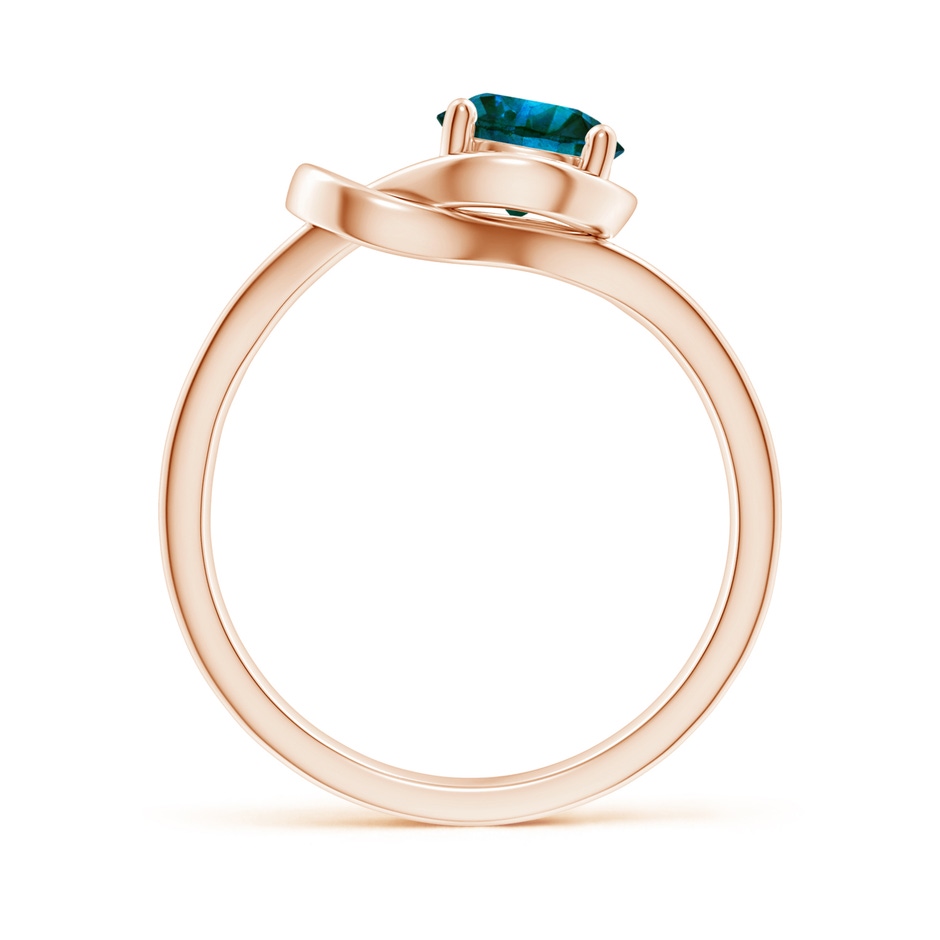 6mm AA Solitaire Enhanced Blue Diamond Infinity Knot Ring in Rose Gold side 199