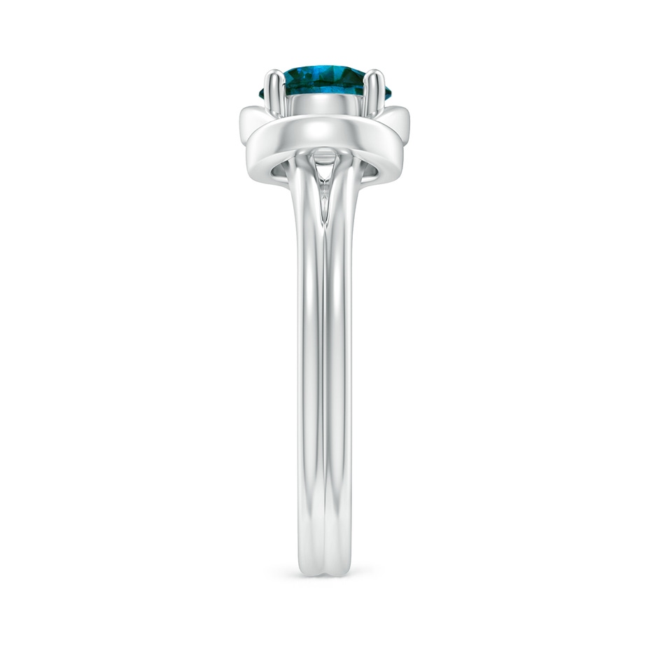 6mm AA Solitaire Enhanced Blue Diamond Infinity Knot Ring in White Gold side 299