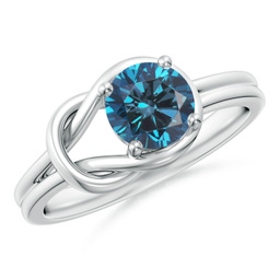 Solitaire Enhanced Blue Diamond Solitaire Rings