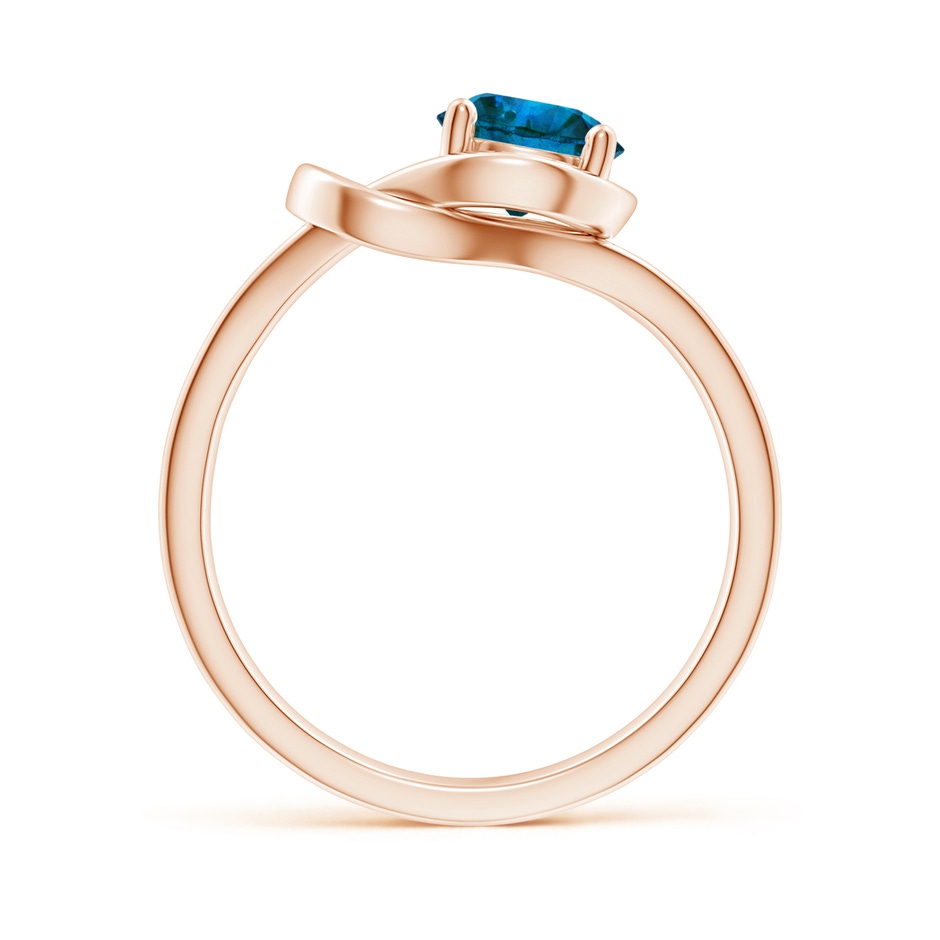 6mm AAA Solitaire Enhanced Blue Diamond Infinity Knot Ring in Rose Gold side 199
