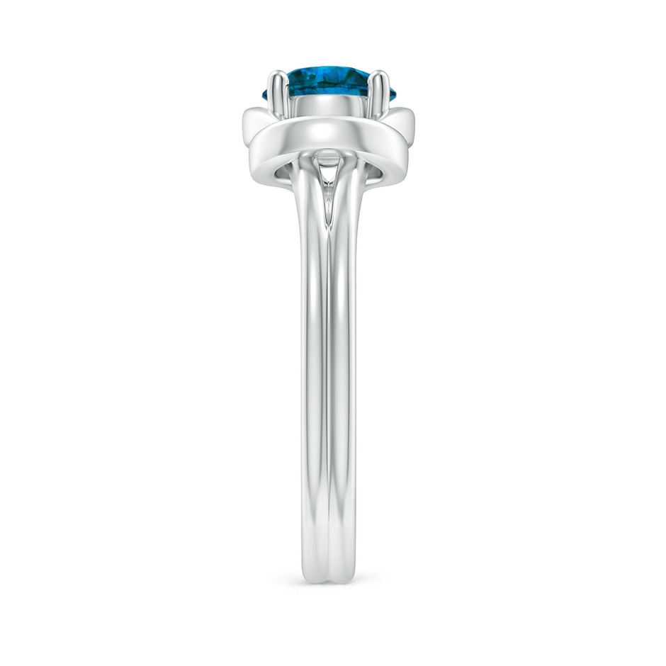 6mm AAA Solitaire Enhanced Blue Diamond Infinity Knot Ring in White Gold side 299