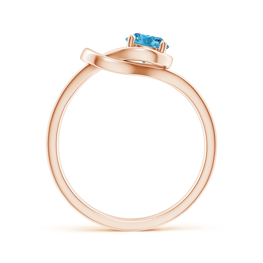 5.1mm AAAA Solitaire Fancy Intense Blue Diamond Infinity Knot Ring in Rose Gold - side 199