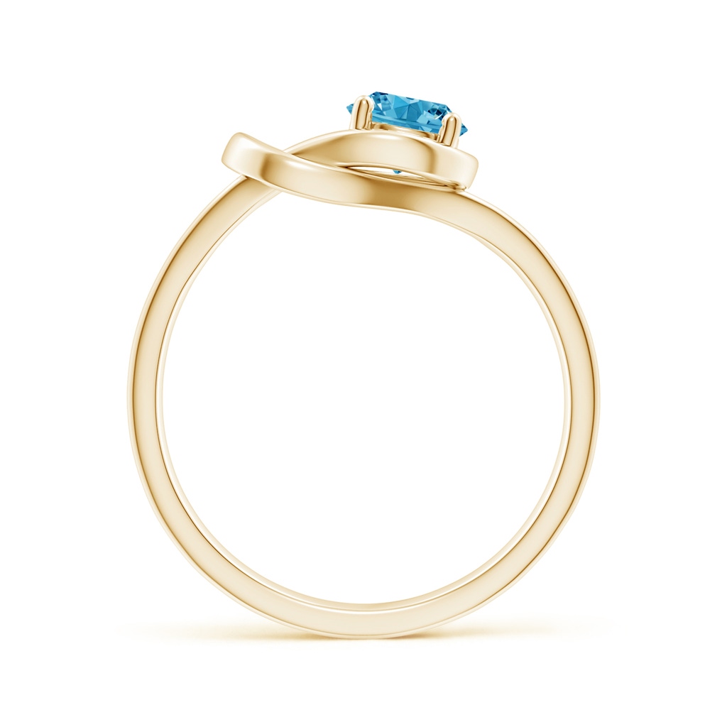 5.1mm AAAA Solitaire Fancy Intense Blue Diamond Infinity Knot Ring in Yellow Gold - side 199