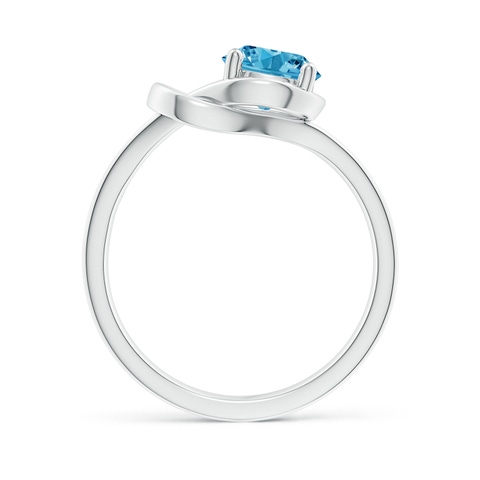6.4mm AAAA Solitaire Fancy Intense Blue Diamond Infinity Knot Ring in White Gold - side 3