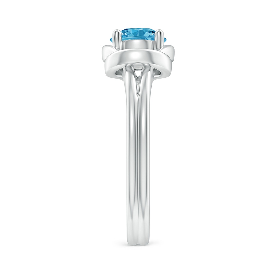 6mm AAAA Solitaire Fancy Intense Blue Diamond Infinity Knot Ring in P950 Platinum side 299
