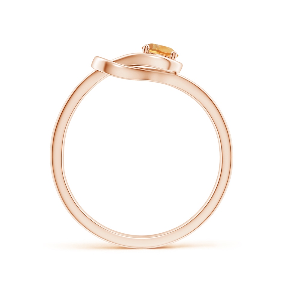 4mm A Solitaire Citrine Infinity Knot Ring in Rose Gold side 199