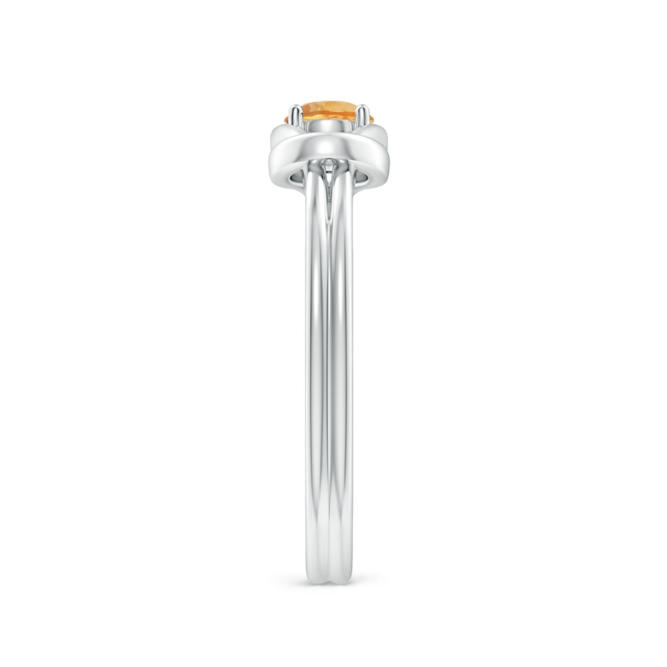 4mm A Solitaire Citrine Infinity Knot Ring in White Gold side 299