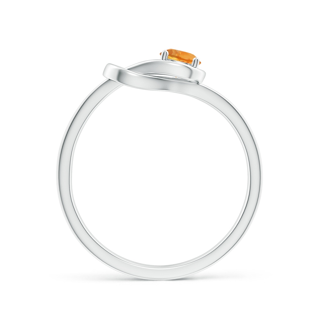 4mm AAA Solitaire Citrine Infinity Knot Ring in 18K White Gold - side 199