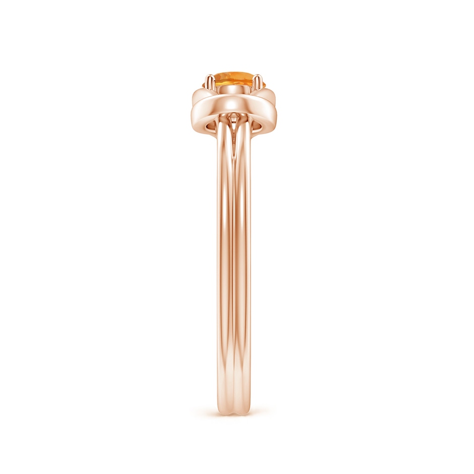 4mm AAA Solitaire Citrine Infinity Knot Ring in Rose Gold side 299