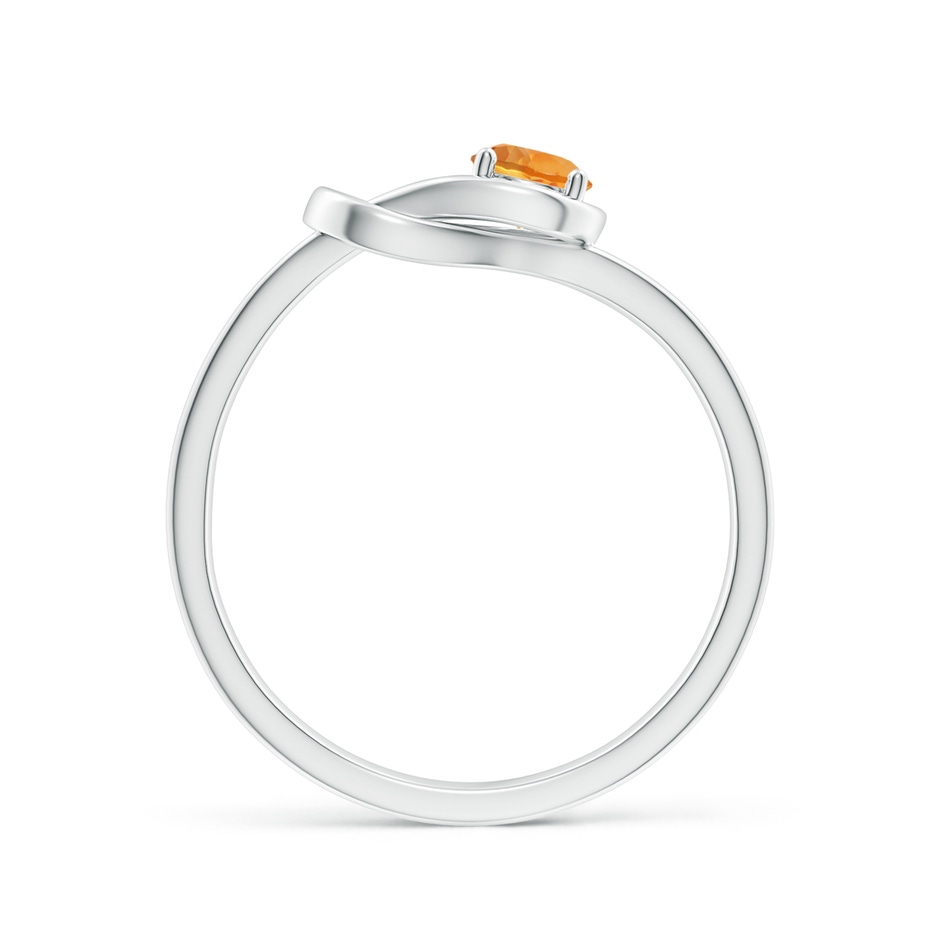 4mm AAA Solitaire Citrine Infinity Knot Ring in White Gold side 199