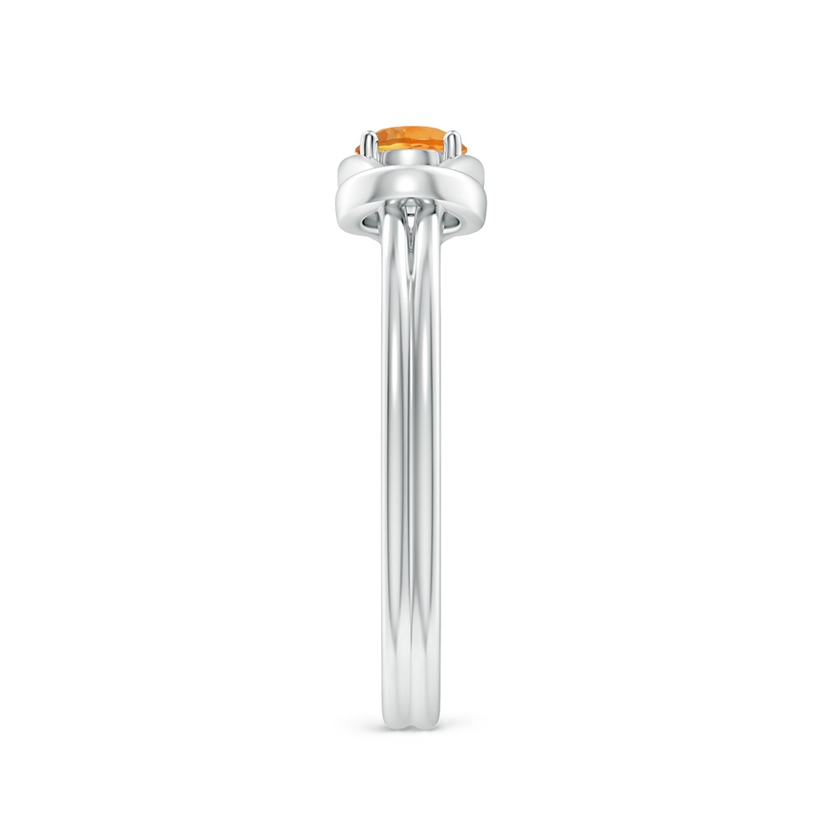 4mm AAA Solitaire Citrine Infinity Knot Ring in White Gold side 299