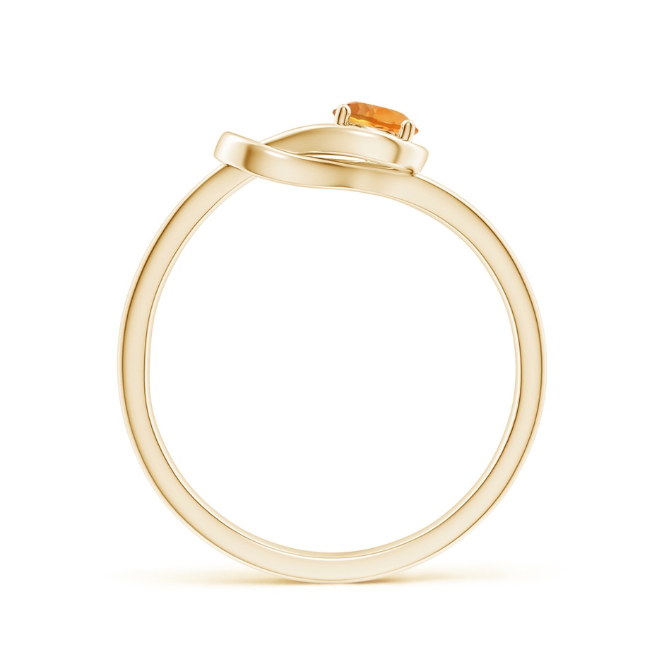 4mm AAA Solitaire Citrine Infinity Knot Ring in Yellow Gold side 199