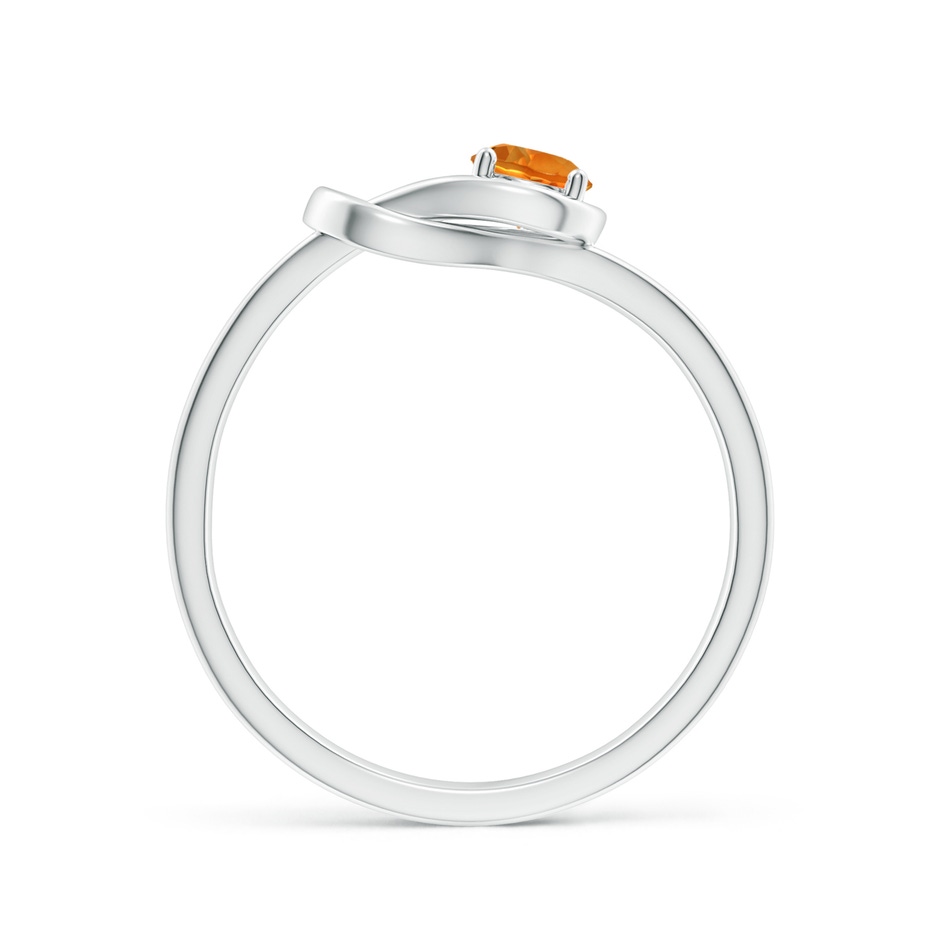 4mm AAAA Solitaire Citrine Infinity Knot Ring in P950 Platinum side 199