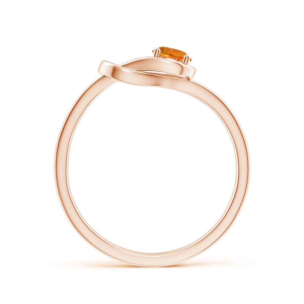 4mm AAAA Solitaire Citrine Infinity Knot Ring in Rose Gold - side 199