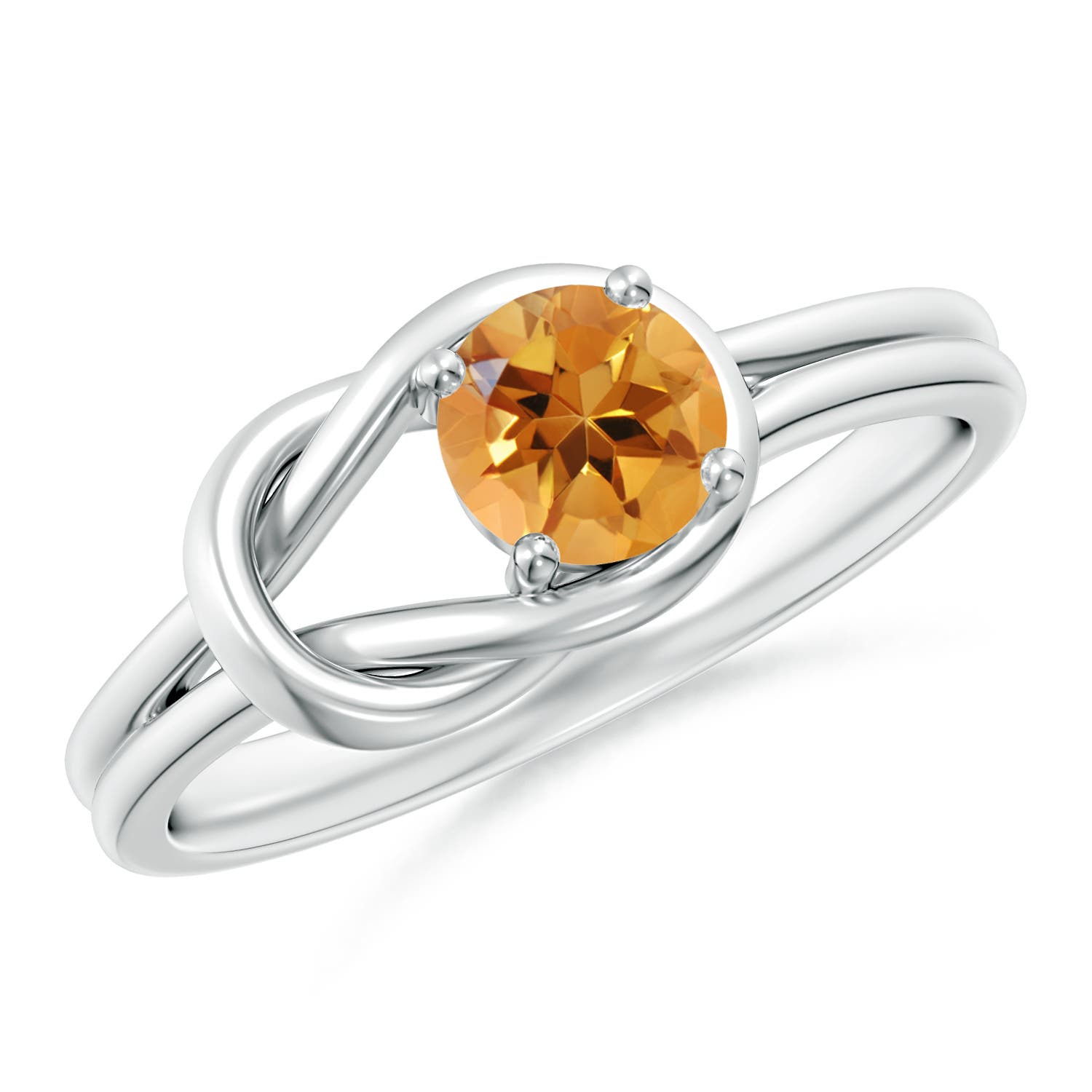 AA - Citrine / 0.45 CT / 14 KT White Gold