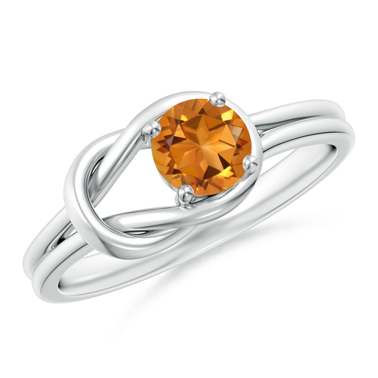 AAA - Citrine / 0.45 CT / 14 KT White Gold