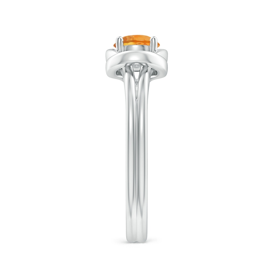 5mm AAA Solitaire Citrine Infinity Knot Ring in White Gold side 299