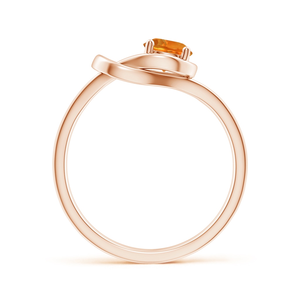 5mm AAAA Solitaire Citrine Infinity Knot Ring in Rose Gold Side-1