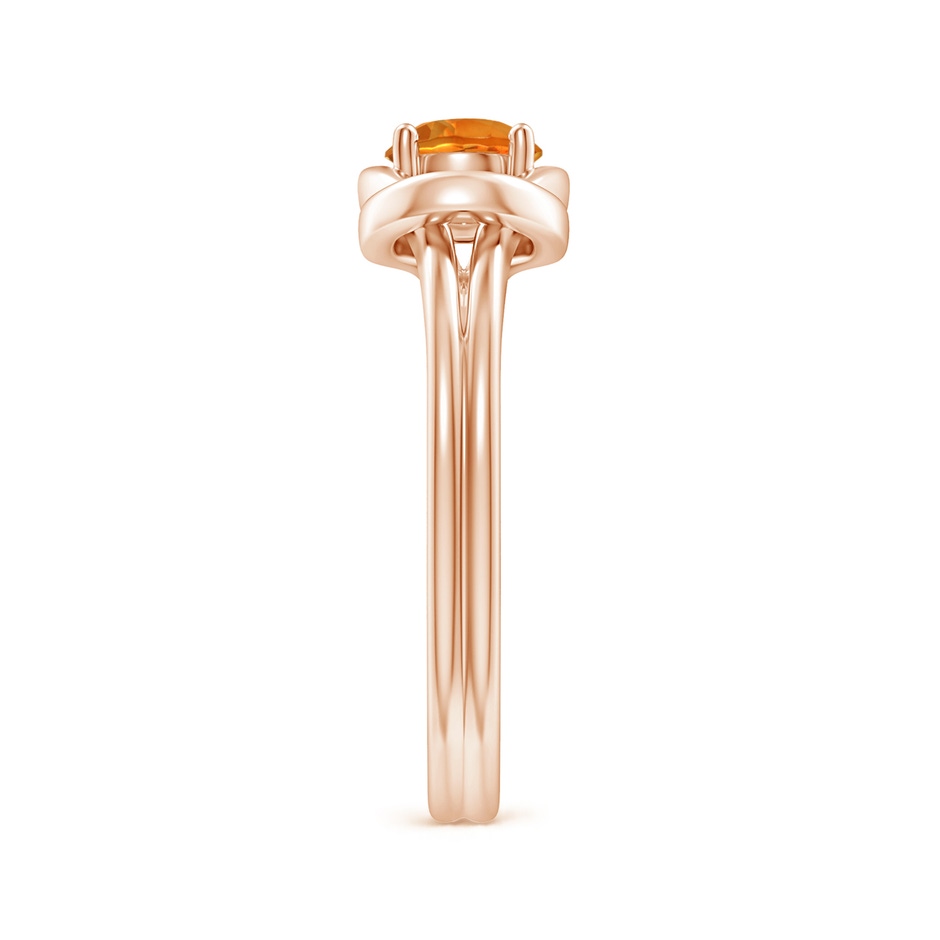5mm AAAA Solitaire Citrine Infinity Knot Ring in Rose Gold side 299
