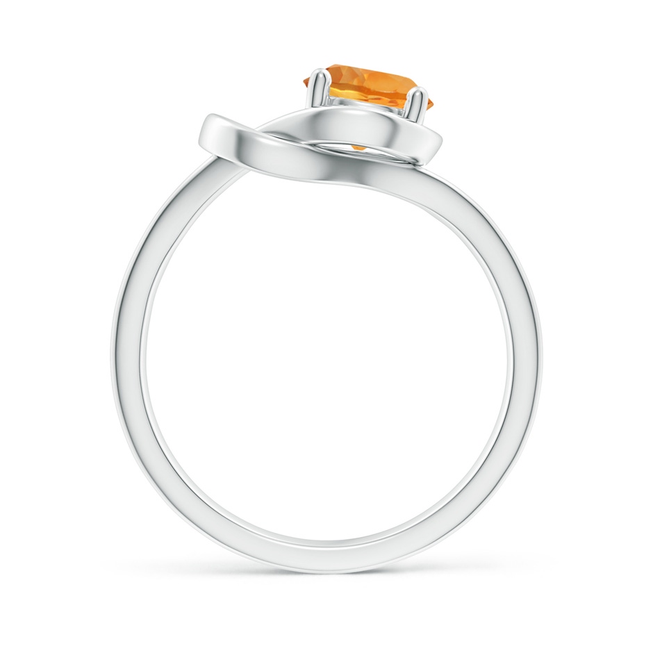 6mm AAA Solitaire Citrine Infinity Knot Ring in 18K White Gold side 199