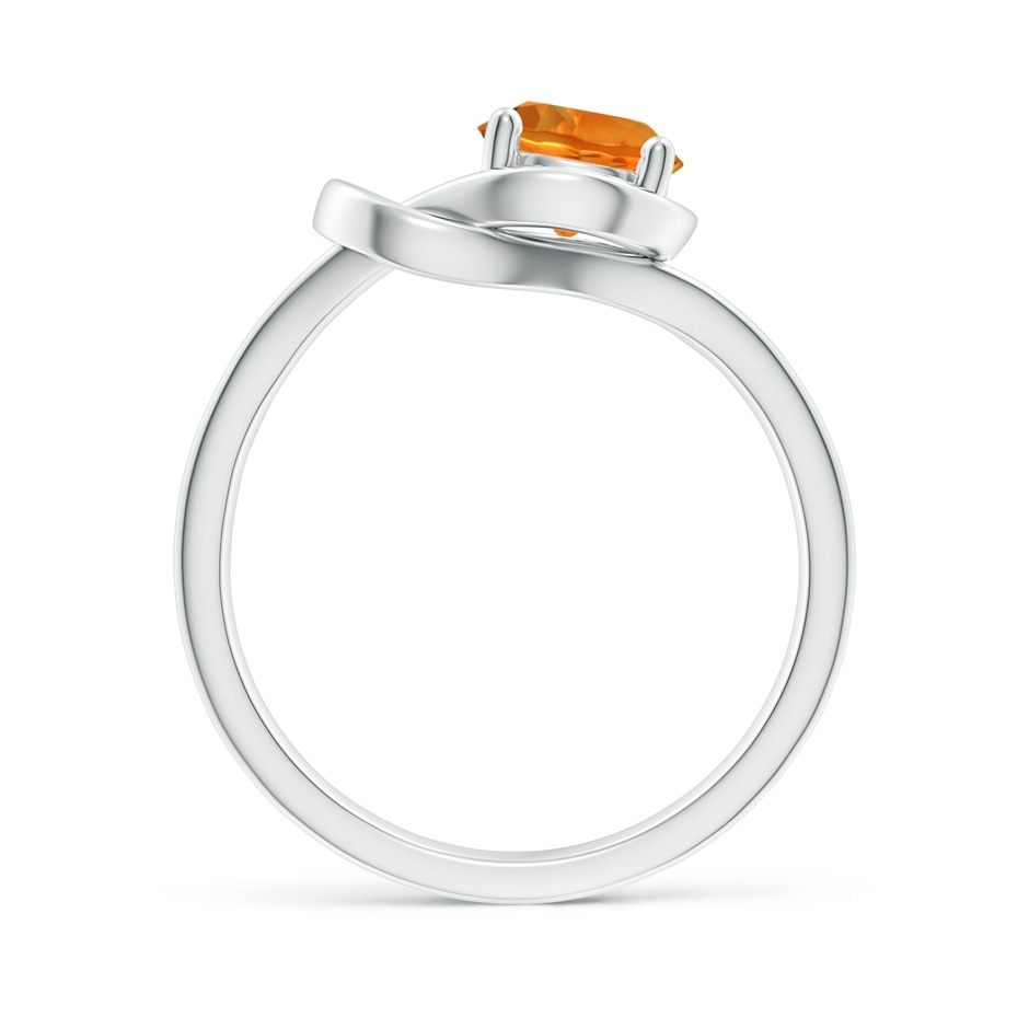 6mm AAAA Solitaire Citrine Infinity Knot Ring in White Gold side 199