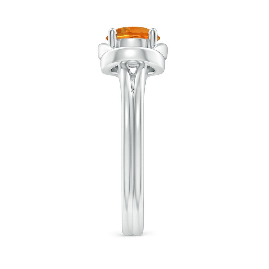 6mm AAAA Solitaire Citrine Infinity Knot Ring in White Gold side 299