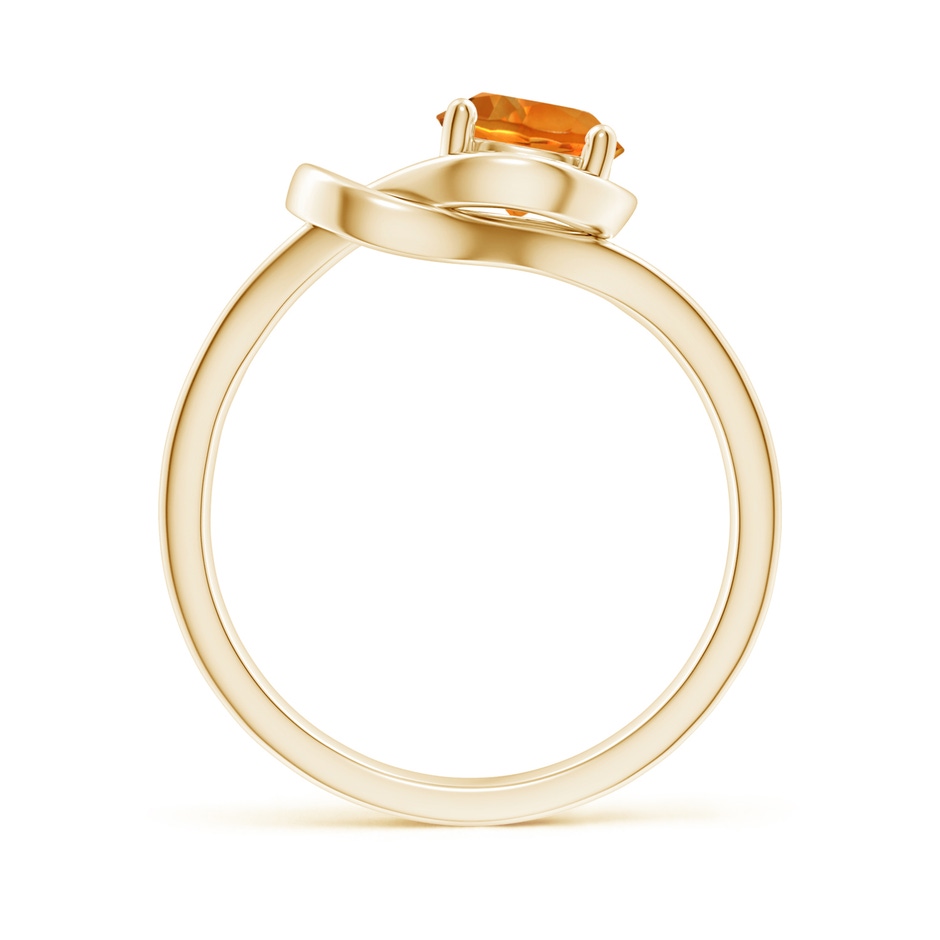 6mm AAAA Solitaire Citrine Infinity Knot Ring in Yellow Gold side 199