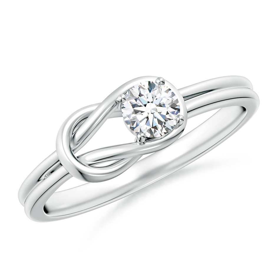 4mm GVS2 Solitaire Diamond Infinity Knot Ring in White Gold 