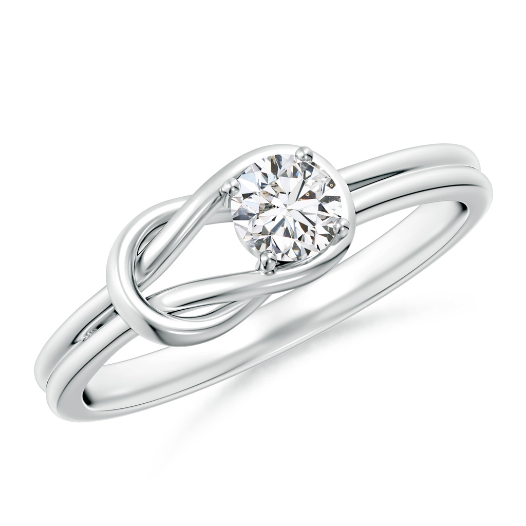 4mm HSI2 Solitaire Diamond Infinity Knot Ring in White Gold