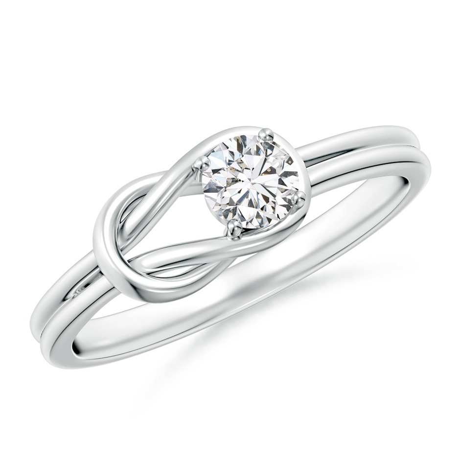 4mm HSI2 Solitaire Diamond Infinity Knot Ring in White Gold 