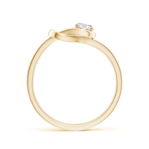 4mm HSI2 Solitaire Diamond Infinity Knot Ring in Yellow Gold