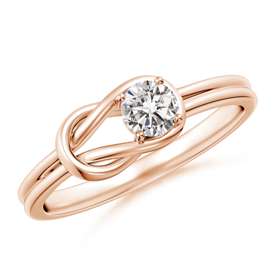 4mm IJI1I2 Solitaire Diamond Infinity Knot Ring in Rose Gold 