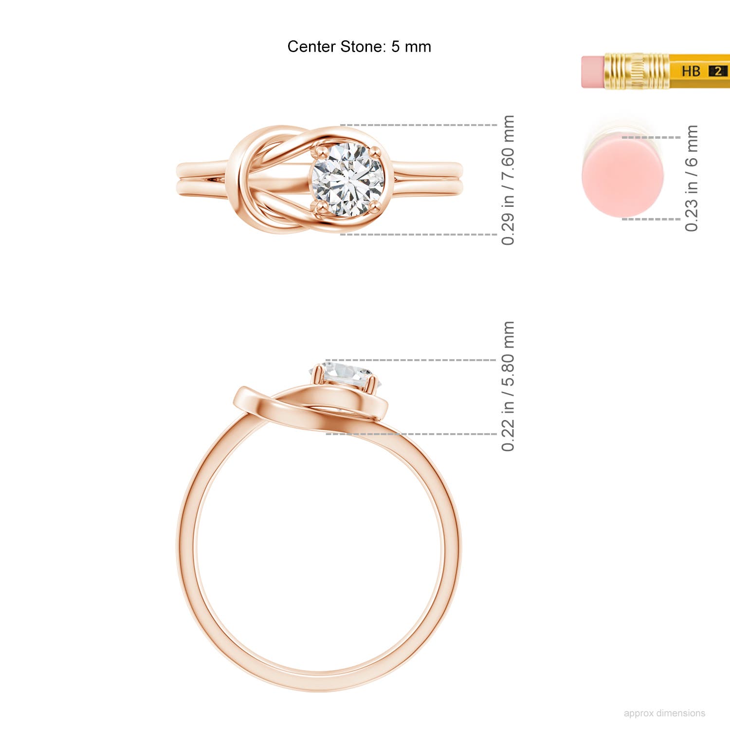 H, SI2 / 0.47 CT / 14 KT Rose Gold