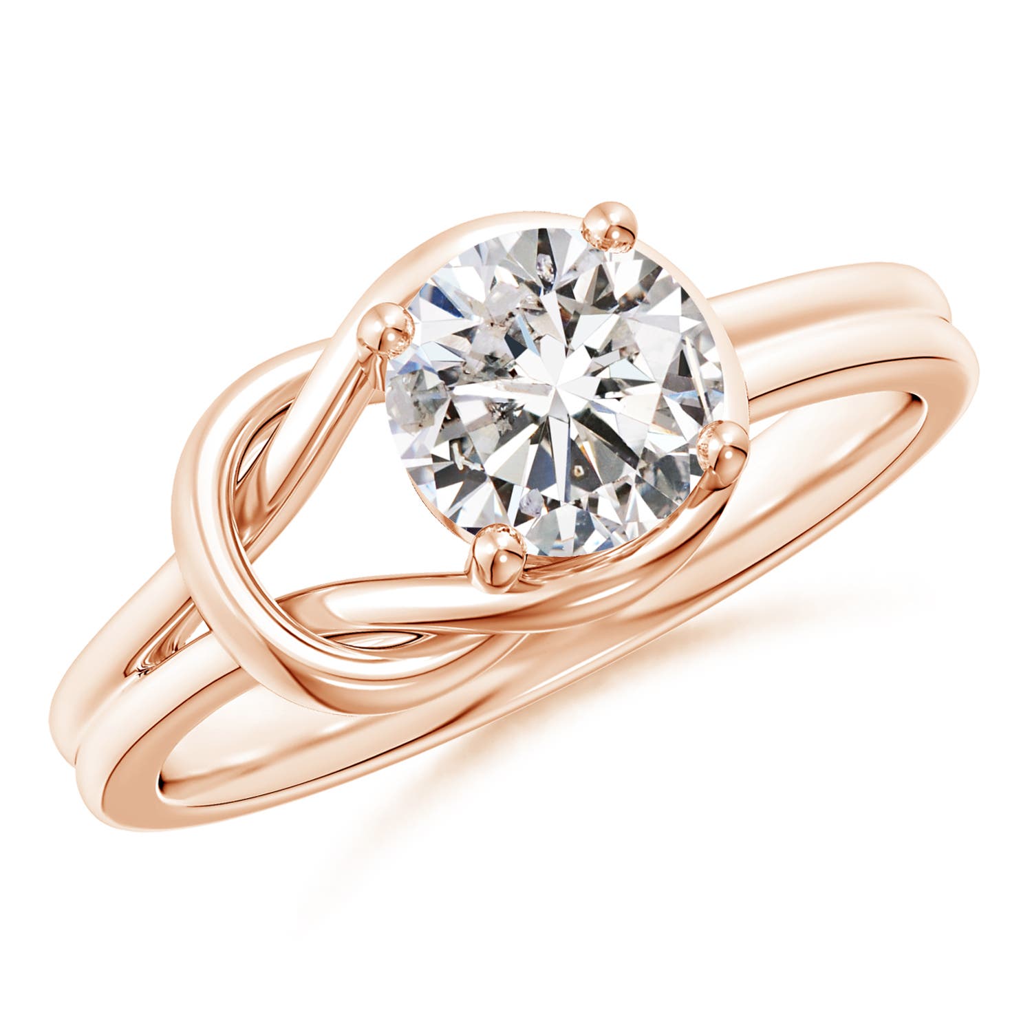 Angara Germany Angara 1.0 Carat Solitaire Diamond Infinity Knot Engagement Ring in 18K Rose Gold SR0415D-RGE-IJI1I2-6.4