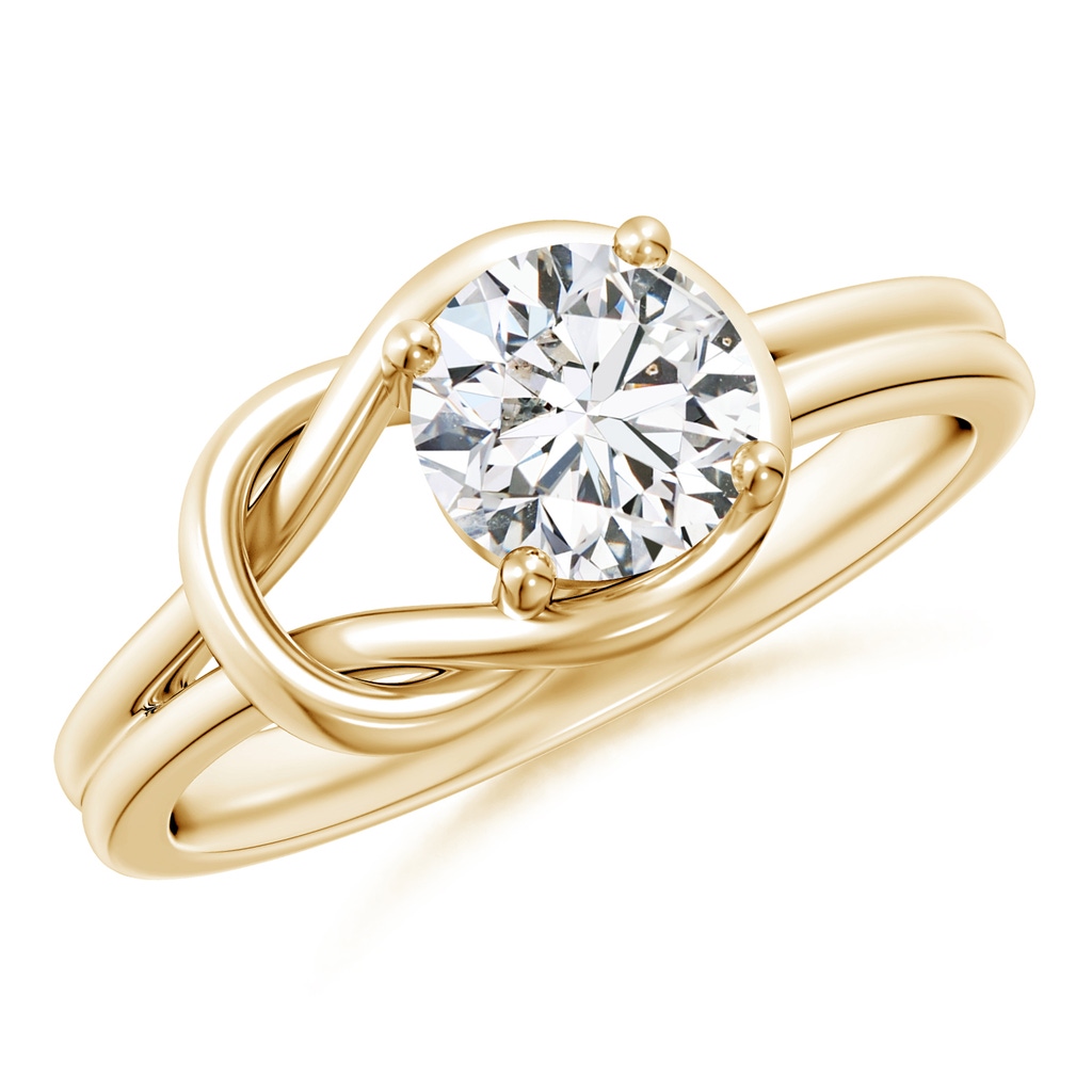 6mm HSI2 Solitaire Diamond Infinity Knot Ring in Yellow Gold