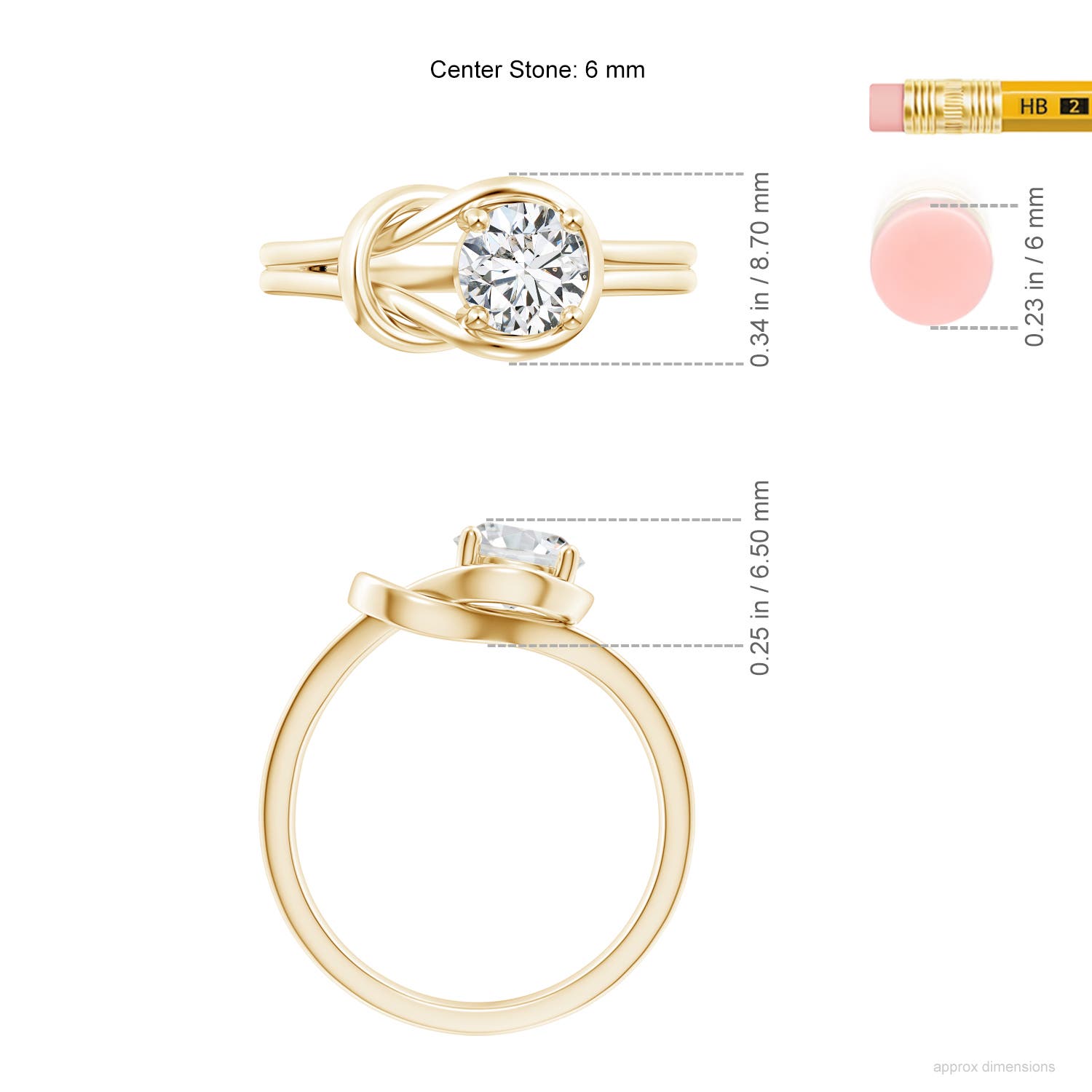 H, SI2 / 0.8 CT / 14 KT Yellow Gold