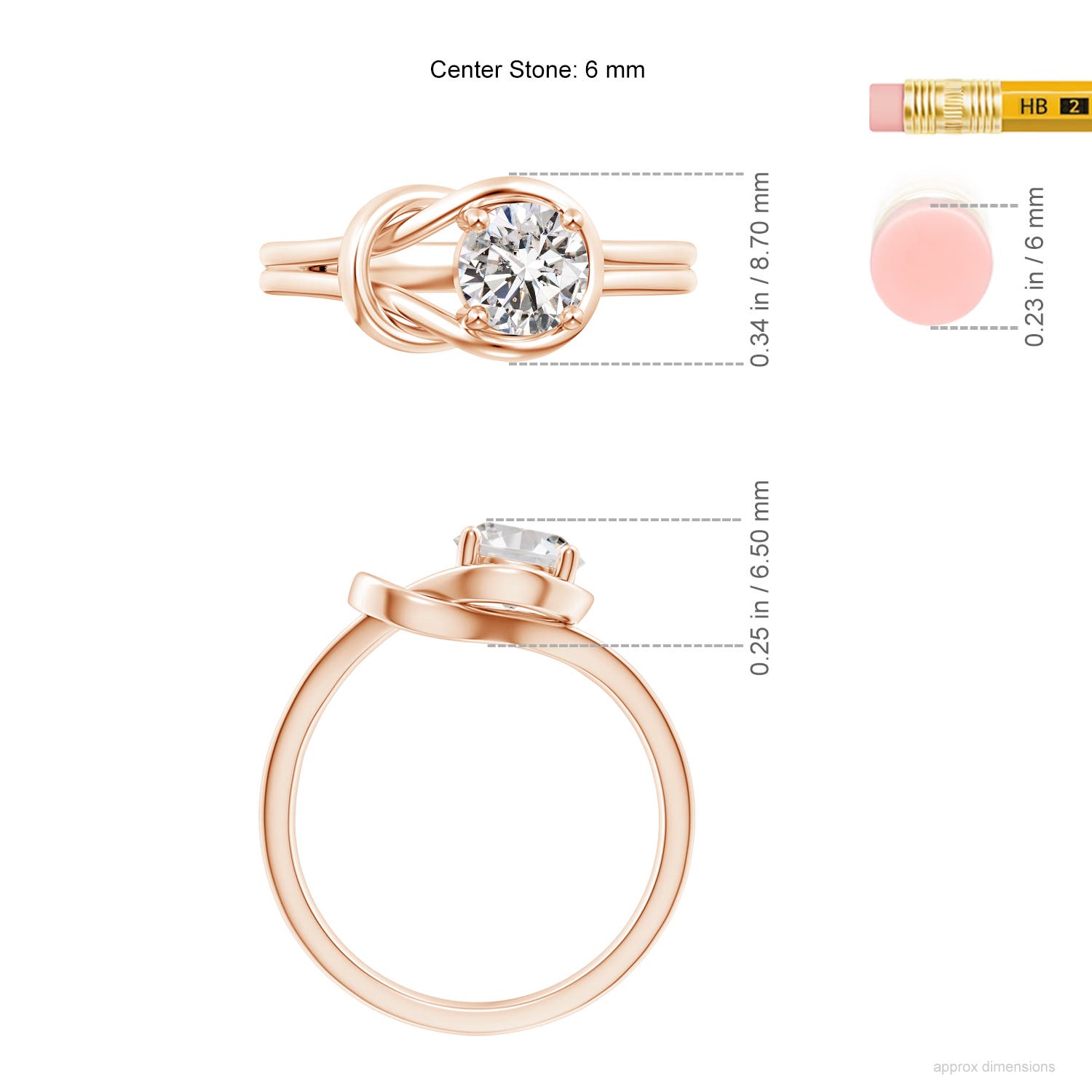 I-J, I1-I2 / 0.8 CT / 14 KT Rose Gold