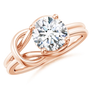 7.5mm GVS2 Solitaire Diamond Infinity Knot Ring in Rose Gold
