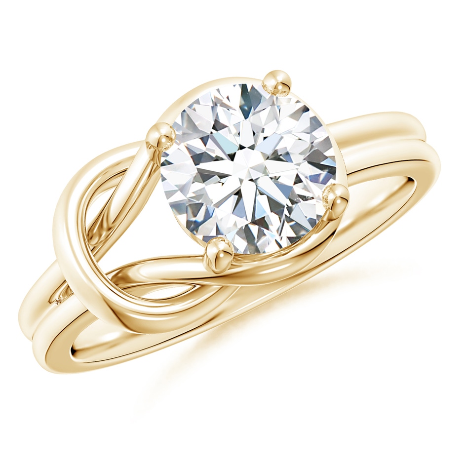 7.5mm GVS2 Solitaire Diamond Infinity Knot Ring in Yellow Gold 