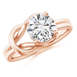 7.5mm HSI2 Solitaire Diamond Infinity Knot Ring in Rose Gold