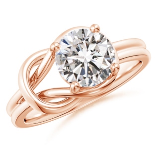 7.5mm IJI1I2 Solitaire Diamond Infinity Knot Ring in 10K Rose Gold
