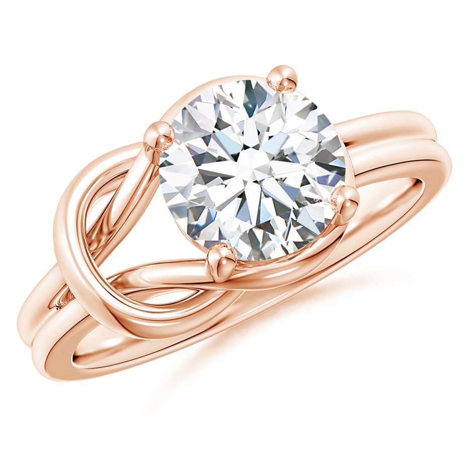 8.1mm GVS2 Solitaire Diamond Infinity Knot Ring in Rose Gold 
