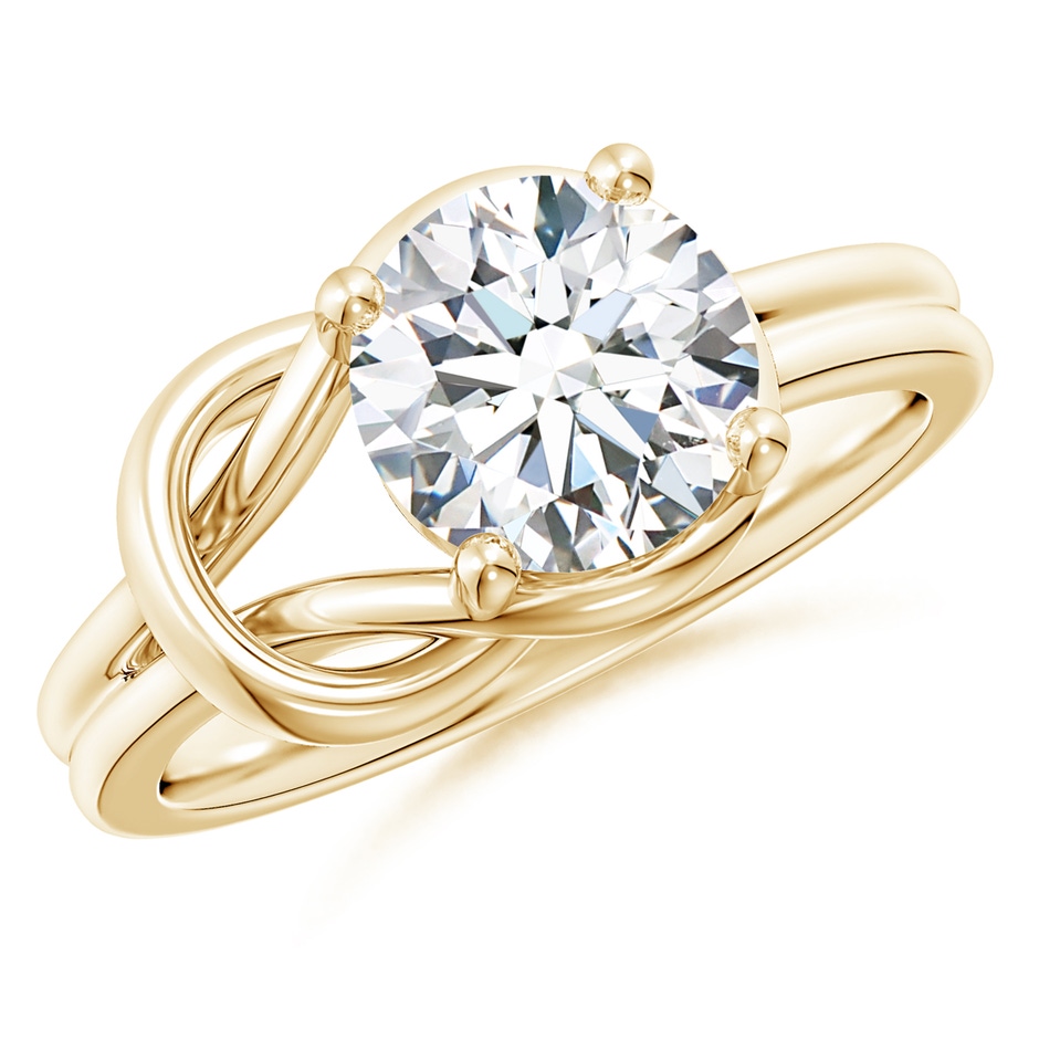 8.1mm GVS2 Solitaire Diamond Infinity Knot Ring in Yellow Gold 