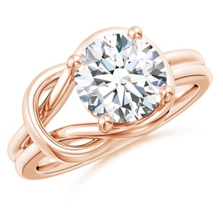 9.2mm GVS2 Solitaire Diamond Infinity Knot Ring in Rose Gold